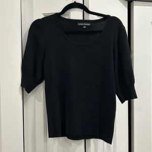 Black lightweight knit top